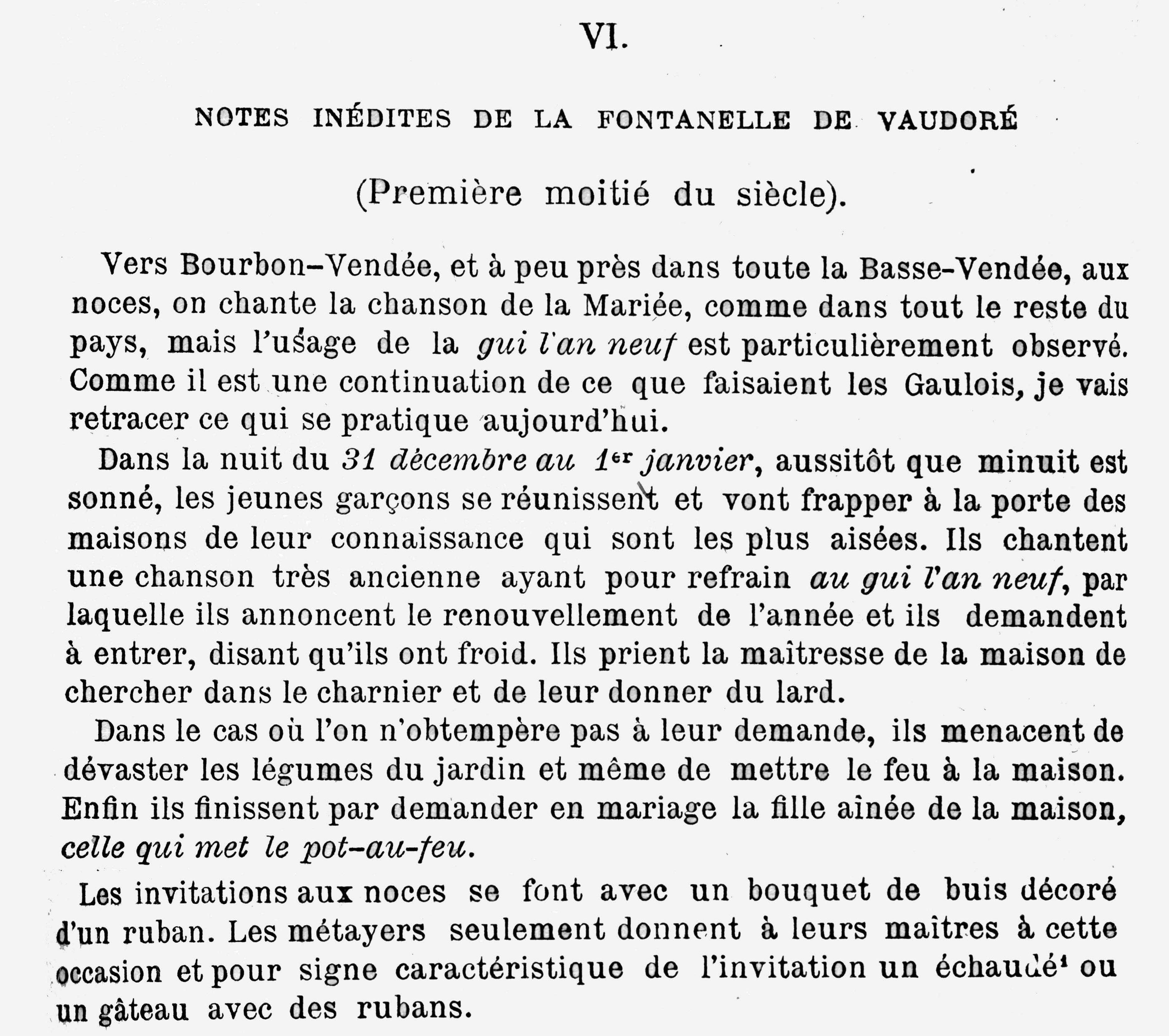 Notes inédites de La Fontenelle de Vaudoré (1784-1847)